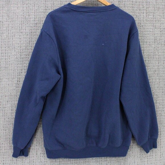 H&M Sweatshirt Men XL Navy Blue Pullover Crewneck Smart Adult Person Embroidered - Picture 8 of 10
